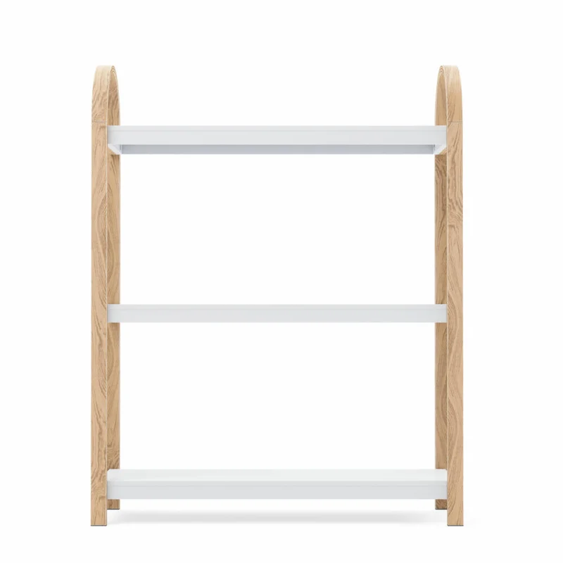 Umbra Regal Bellwood, Standregal, freistehend mit 3 Ablagen, Pappelholz, Weiß / Natur, 90 cm, 1016838-668