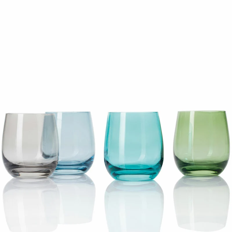 Leonardo Sora Becher 6er Set, Trinkbecher, Trinkglas, Wasserglas, Basalto, Glas, 360 ml, 18195