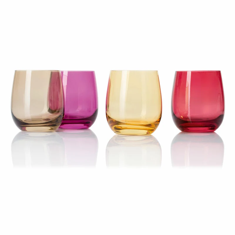 Leonardo Sora Becher 6er Set, Trinkbecher, Trinkglas, Wasserglas, Viola, Glas, 360 ml, 18191