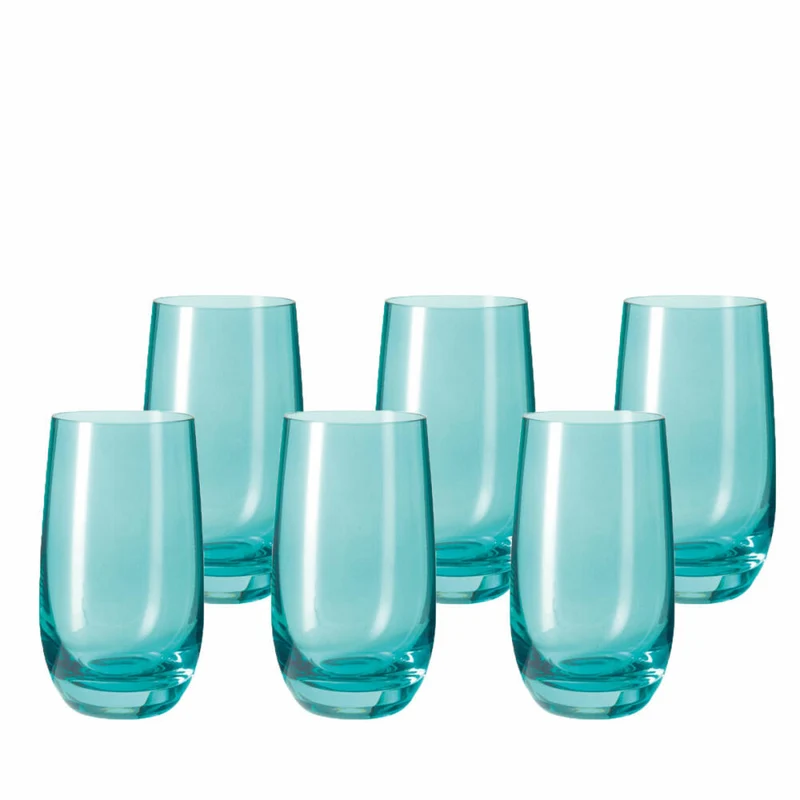 Leonardo Sora Trinkglas 6er Set, Saftglas, Wasserglas, Becher, Glas, Laguna, 270 ml, 14906