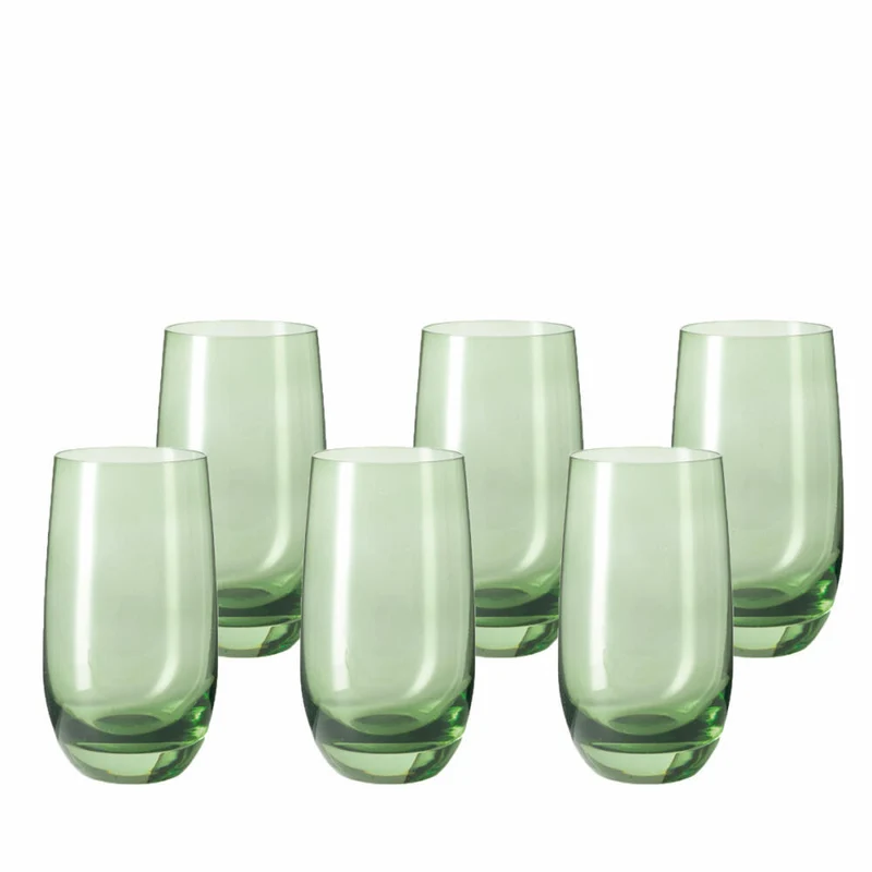 Leonardo Sora Trinkglas 6er Set, Saftglas, Wasserglas, Becher, Glas, Verde, 270 ml, 14905