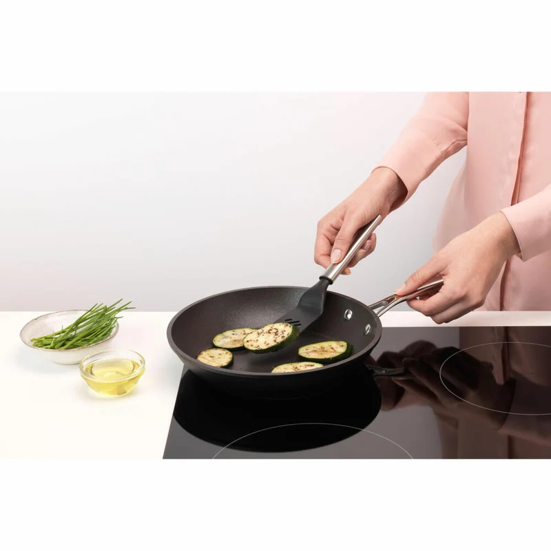 Brabantia Pfannenwender Klein Non-Stick Profile, Pfannenheber, Stahl / Kunststoff, Matt Steel, 25.8 cm, 250743