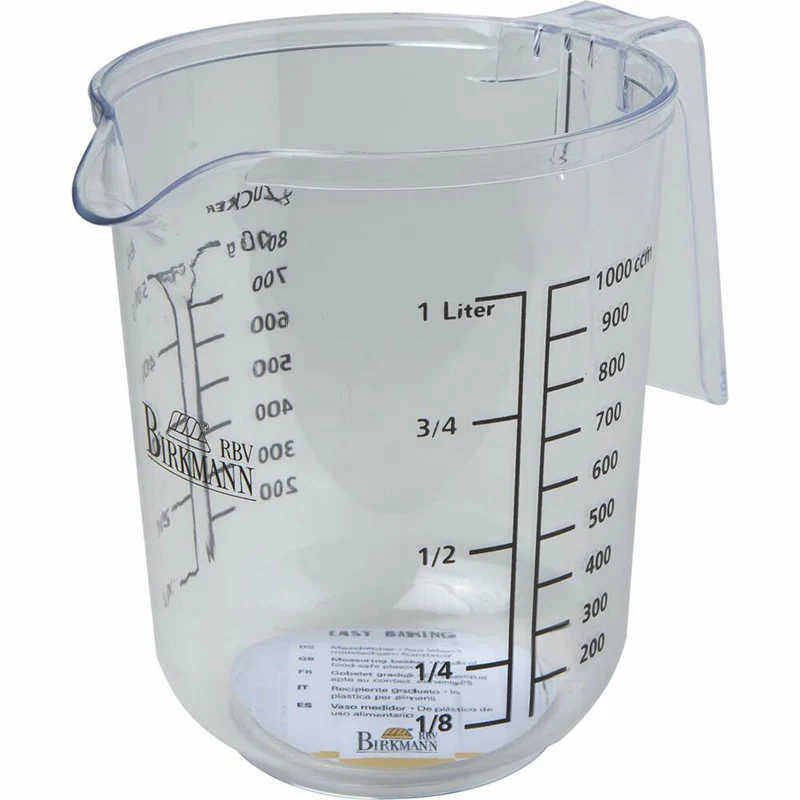 Birkmann Easy Baking Messbecher, Meßbecher, Messbehälter, Küchen Becher, Kunststoff, 1 L, 429819
