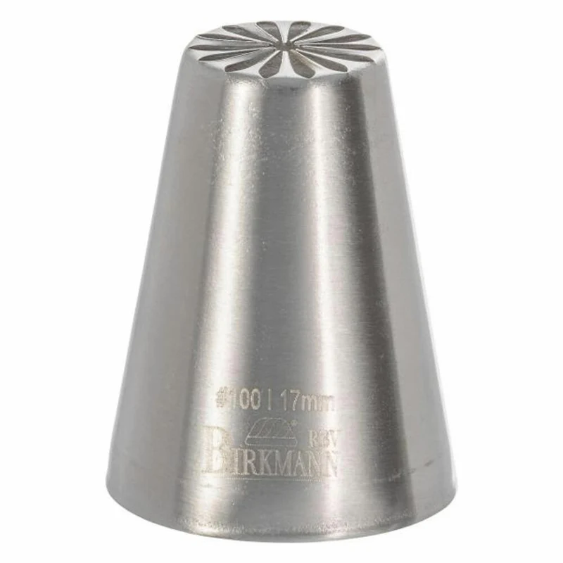 Birkmann Designtülle #100, Spritztülle, Garniertülle, Backzubehör, Edelstahl, Ø 1.7 cm, 411562