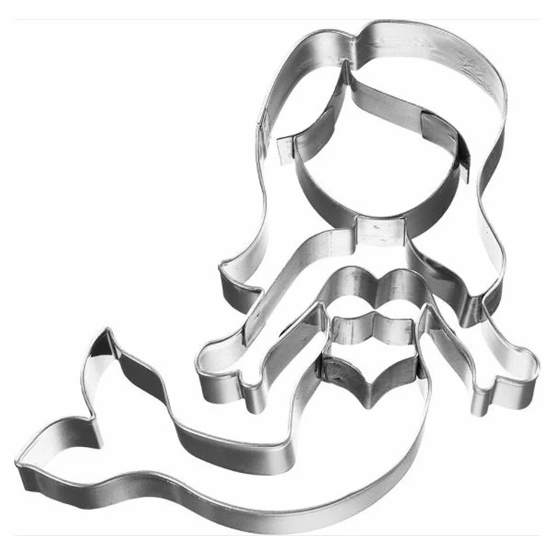 Birkmann Ausstechform Meerjungfrau Schwimmend, Ausstecher, Plätzchenform, Keks, Plätzchen, Edelstahl, 9 cm, 197367