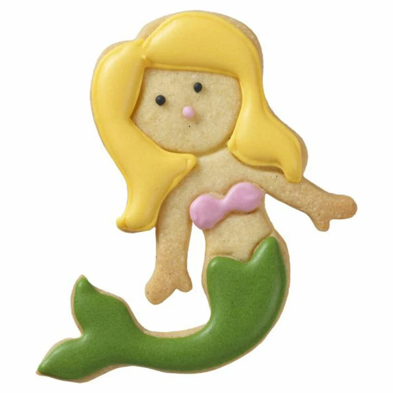 Birkmann Ausstechform Meerjungfrau Schwimmend, Ausstecher, Plätzchenform, Keks, Plätzchen, Edelstahl, 9 cm, 197367