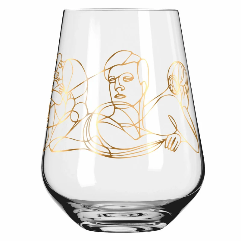 Ritzenhoff Wasserglas 2er-Set Sagengold 001, Burkhard Neie, Kristallglas, 540 ml, 3421001
