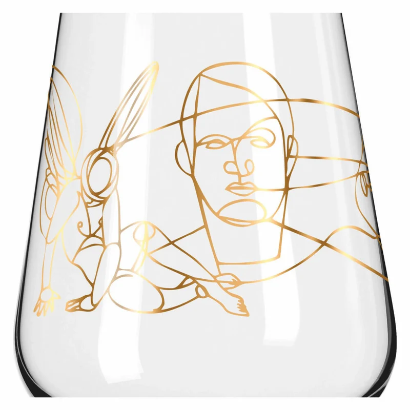 Ritzenhoff Wasserglas 2er-Set Sagengold 001, Burkhard Neie, Kristallglas, 540 ml, 3421001