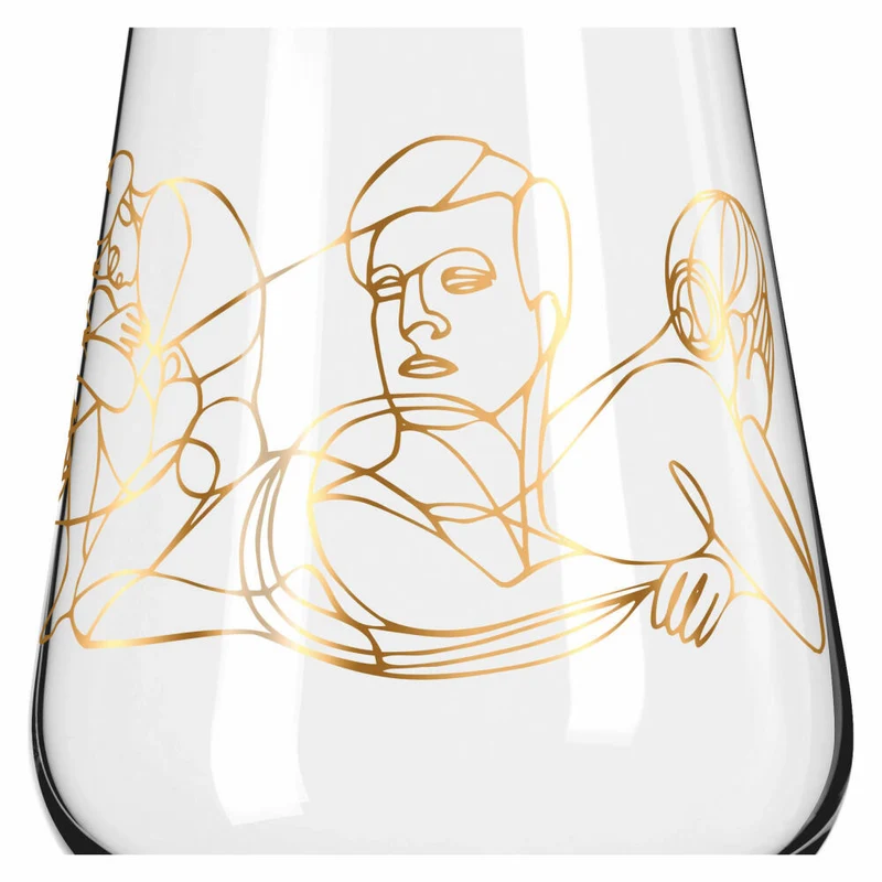 Ritzenhoff Wasserglas 2er-Set Sagengold 001, Burkhard Neie, Kristallglas, 540 ml, 3421001