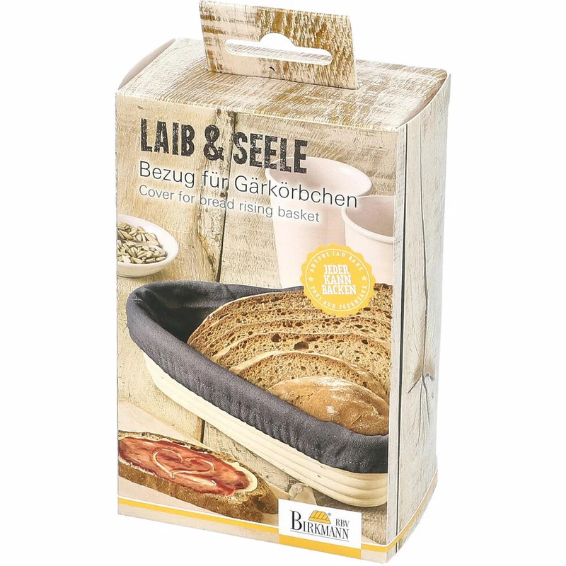 Birkmann Laib & Seele Bezug für Gärkörbchen Herz, passend für Artikel 209053 Körbchenbezug, Baumwolle, Schwarz, 700758