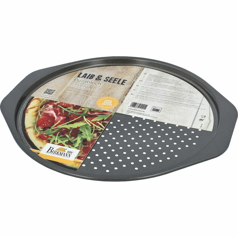 Birkmann Laib & Seele Pizzablech, Perforiert, Backblech, Pizza Blech, Karbonstahl, Ø 28 cm, 210424