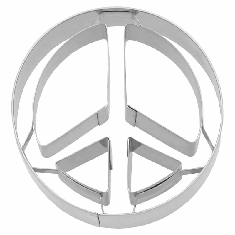 Birkmann Ausstechform Peace, mit Innenprägung, Ausstecher, Plätzchenform, Keks, Plätzchen, Edelstahl, 6 cm, 198388