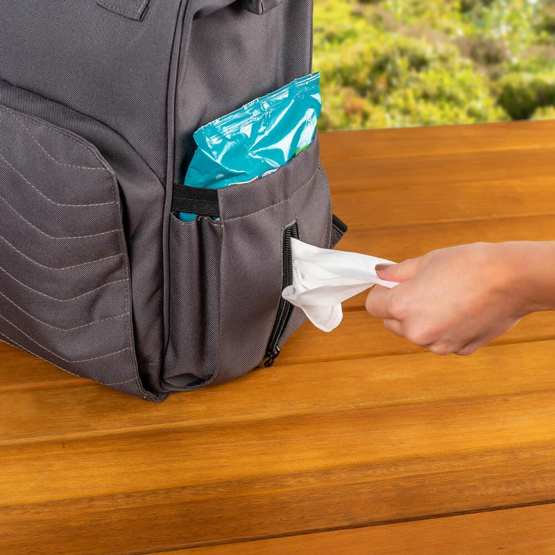 reer Growing Wickelrucksack, Wickel Rucksack, Wickeltasche, Wickelunterlage, recycelten PET-Flaschen, Grau, 84221