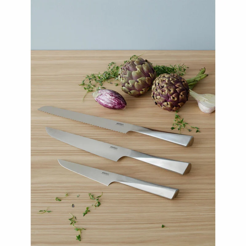 Stelton Brotmesser Trigono, Brotsäge, Küchenmesser, Chromium 18, Silbern, 38.5 cm, 350