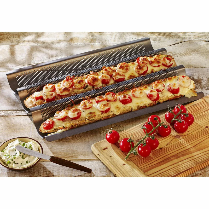 Birkmann Baguette-Blech, Baguette Blech, Back Röhren, Backzubehör, Antihaft, 38 cm, 210141