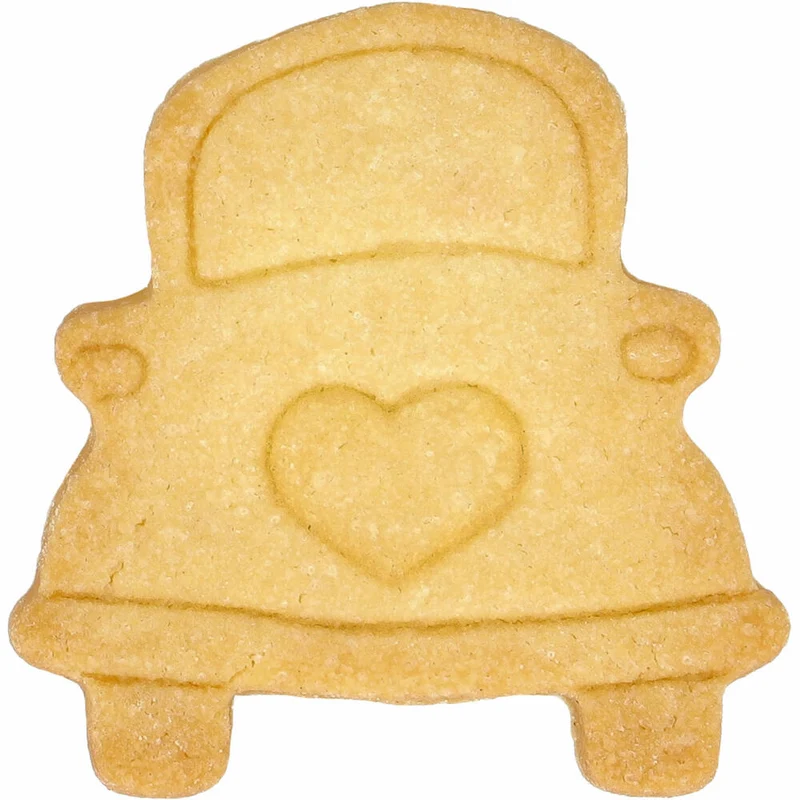 Birkmann Ausstechform Hochzeitsauto, mit Innenprägung, Ausstecher, Plätzchenform, Keks, Plätzchen, Edelstahl, 6 cm, 199644