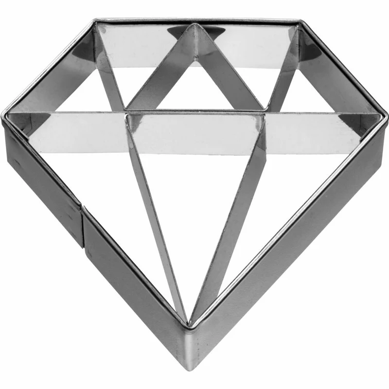 Birkmann Ausstechform Diamant , mit Innenprägung, Ausstecher, Plätzchenform, Keks, Plätzchen, Edelstahl, 6 cm, 193079