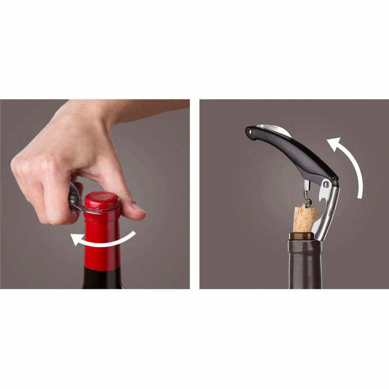 Vacu Vin Kellnermesser Einarmgelenk, Korkenzieher, Flaschenöffner, Kunststoff, Edelstahl, Schwarz, 68504606