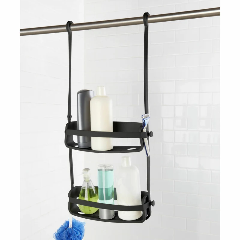 Umbra Duschablage Flex, Duschregal, Duschcaddy, Kunststoff, Schwarz, 023460-040