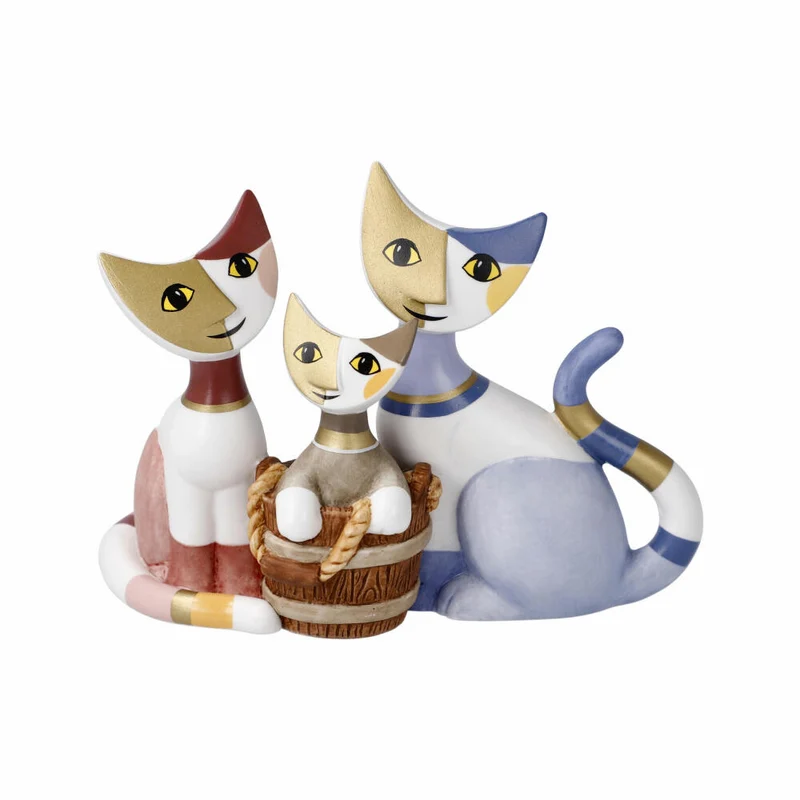 Goebel Figur Rosina Wachtmeister - Katzen Il giorno del bagno, Katzenwelt, Biskuitporzellan, Bunt, 10 cm, 31400751