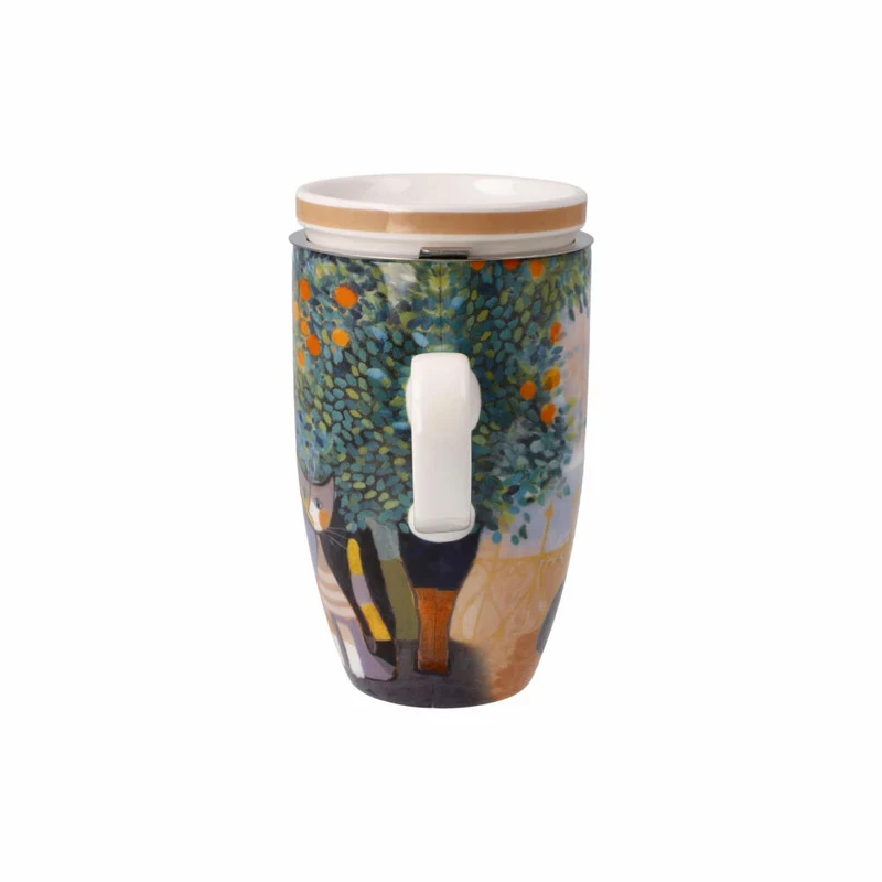 Goebel Teetasse mit Deckel und Sieb Rosina Wachtmeister - Tempi felici, Fine Bone China, Bunt, 0.45 L, 66861321