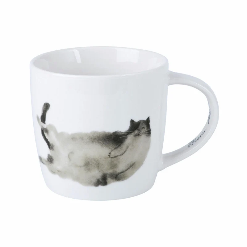 Maxwell & Williams Becher Feline Friends - Belly Up, Katzenbecher, Tasse, Porzellan, 400 ml, DX1224