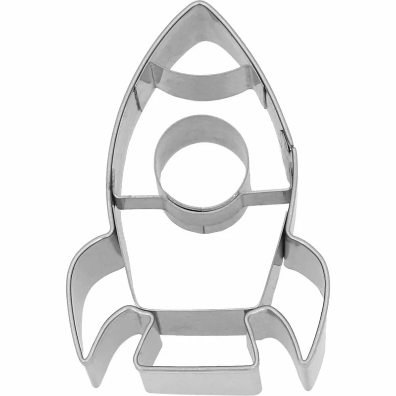 Birkmann Ausstechform Rakete, mit Innenprägung, Ausstecher, Plätzchenform, Keks, Plätzchen, Edelstahl, 6.5 cm, 199859