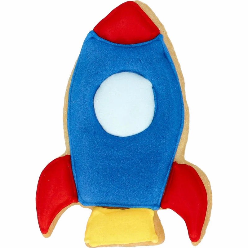 Birkmann Ausstechform Rakete, mit Innenprägung, Ausstecher, Plätzchenform, Keks, Plätzchen, Edelstahl, 6.5 cm, 199859