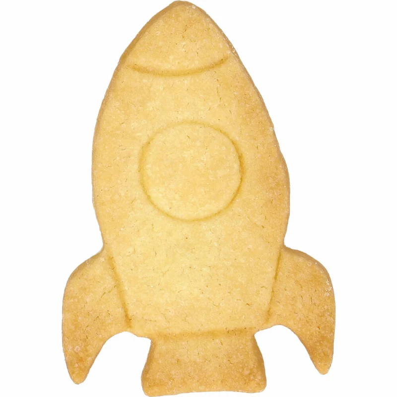 Birkmann Ausstechform Rakete, mit Innenprägung, Ausstecher, Plätzchenform, Keks, Plätzchen, Edelstahl, 6.5 cm, 199859