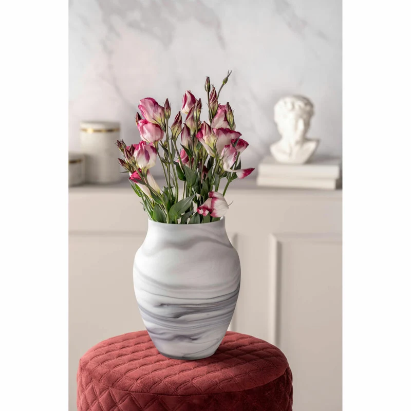 Leonardo Vase Poesia Marmoroptik, Blumenvase, Dekovase, Glasvase, Kalk-Natron Glas, H 22.5 cm, 076436