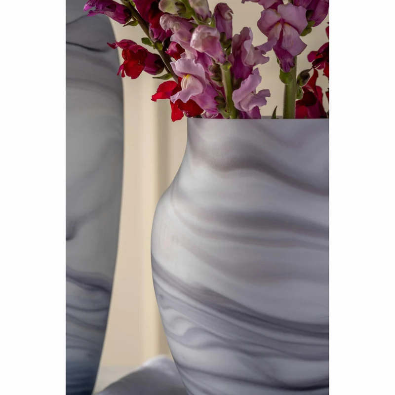 Leonardo Vase Poesia Marmoroptik, Blumenvase, Dekovase, Glasvase, Kalk-Natron Glas, H 22.5 cm, 076436