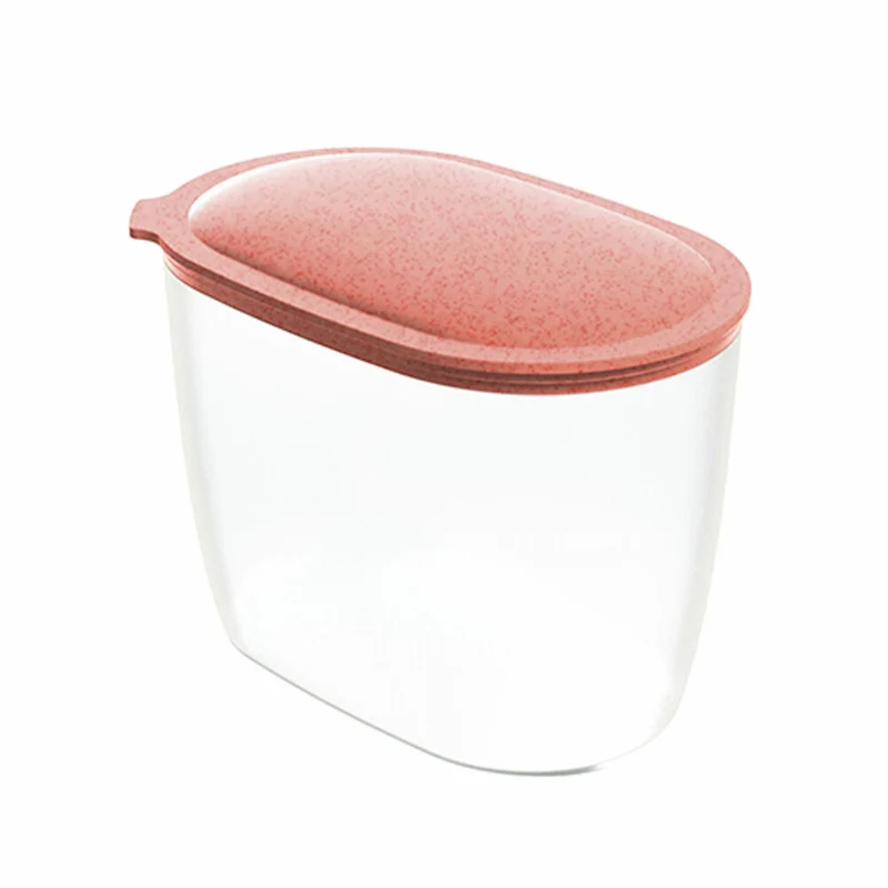 Koziol Vorratsdose Connect Oval Storage M, luftdichter Vorratsbehälter, Kunststoff, Nature Coral, 1.5 L, 4064704