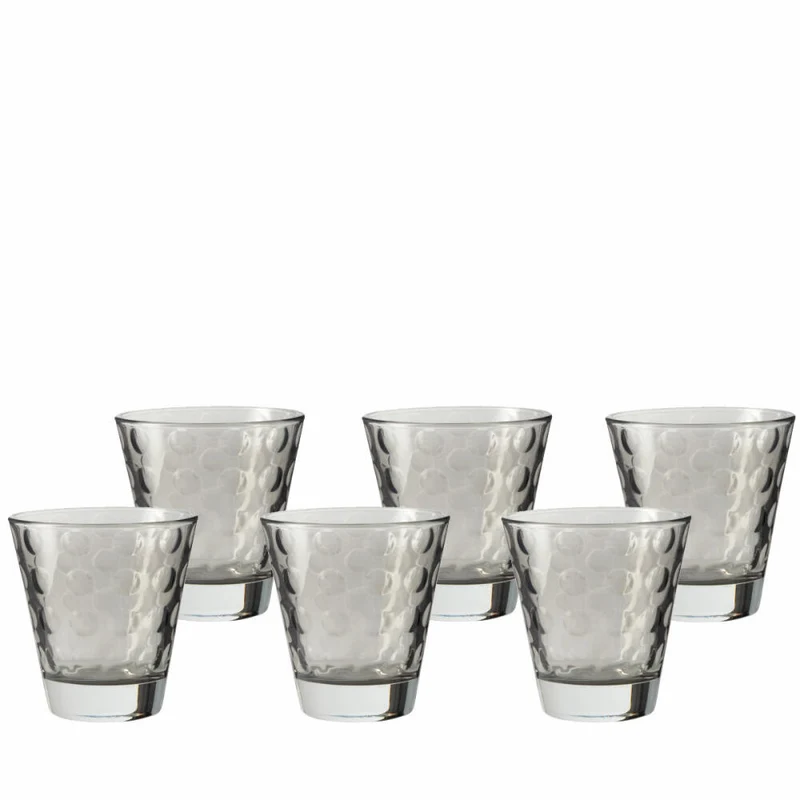 Leonardo Optic Whiskeybecher 6er Set, Whiskey, Whisky Glas, Tumbler, Glas, Basalto, 140 ml, 17993
