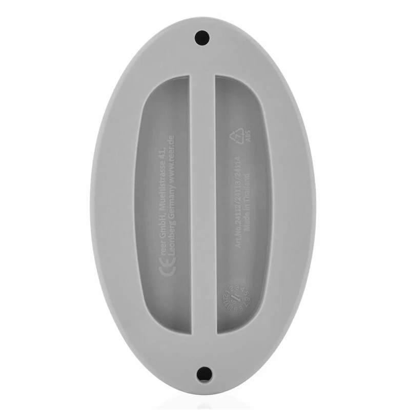 reer Badethermometer Oval, Bade Thermometer, Badewasser Temperaturmesser, Grau, 24112