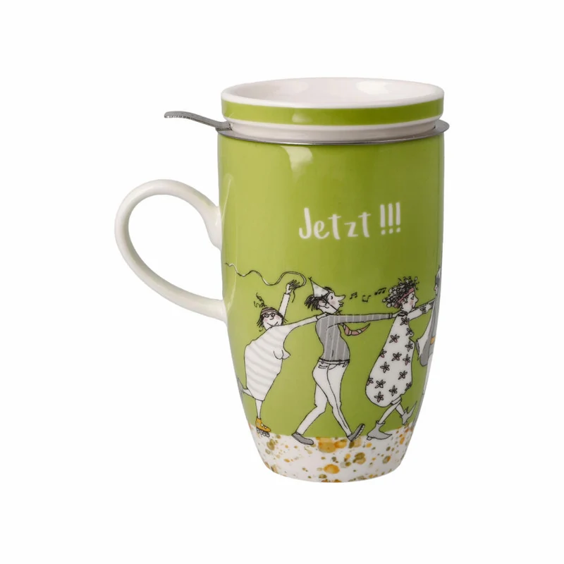 Goebel Teetasse mit Deckel und Sieb Barbara Freundlieb - Das beste Alter, Fine Bone China, Bunt, 0.45 L, 27001361