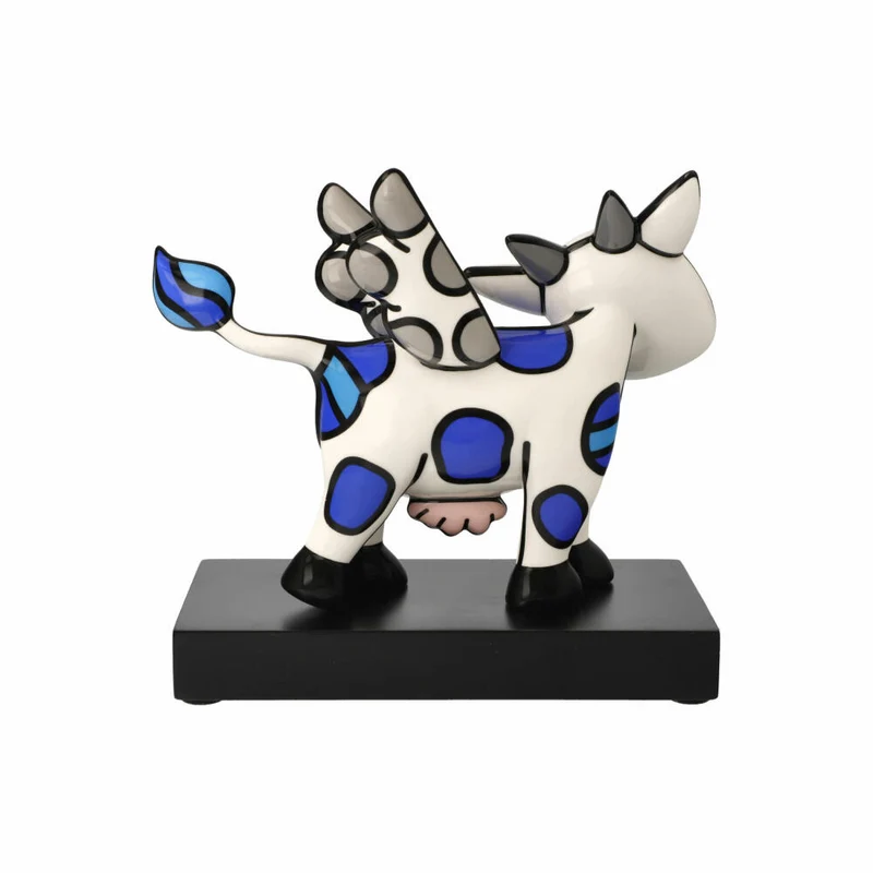 Goebel Figur Romero Britto - Flying Cow, Pop Art Dekofigur, Porzellan, Bunt, 19 cm, 66453101