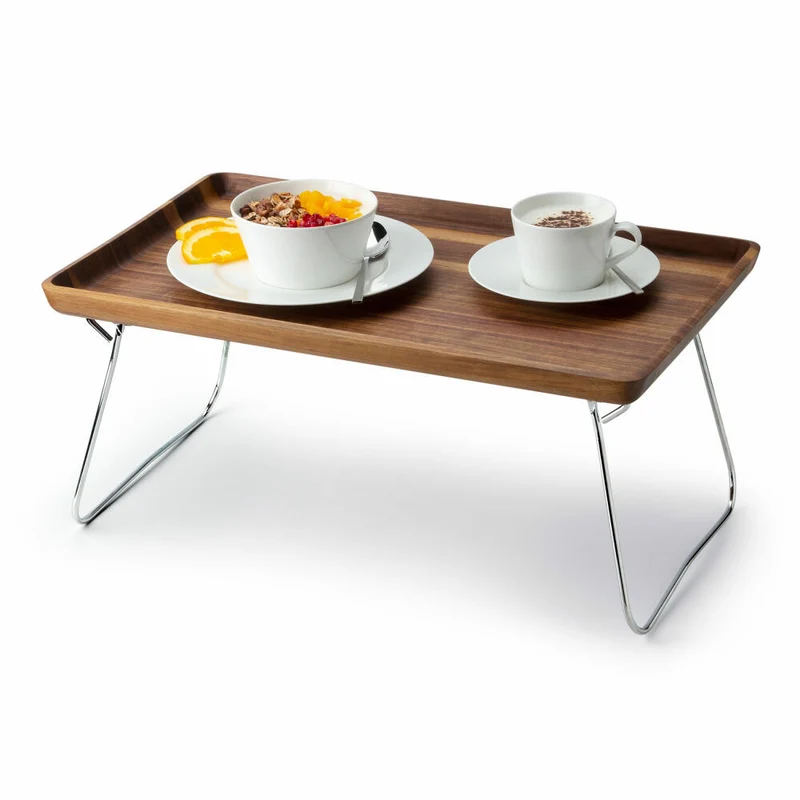 Continenta Bett-Tablett, Betttablett, Serviertablett, Frühstückstablett, Betttisch, Walnussholz, 53 x 32 cm, 4241