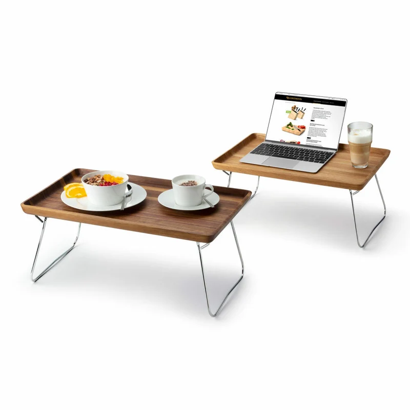 Continenta Bett-Tablett, Betttablett, Serviertablett, Frühstückstablett, Betttisch, Walnussholz, 53 x 32 cm, 4241