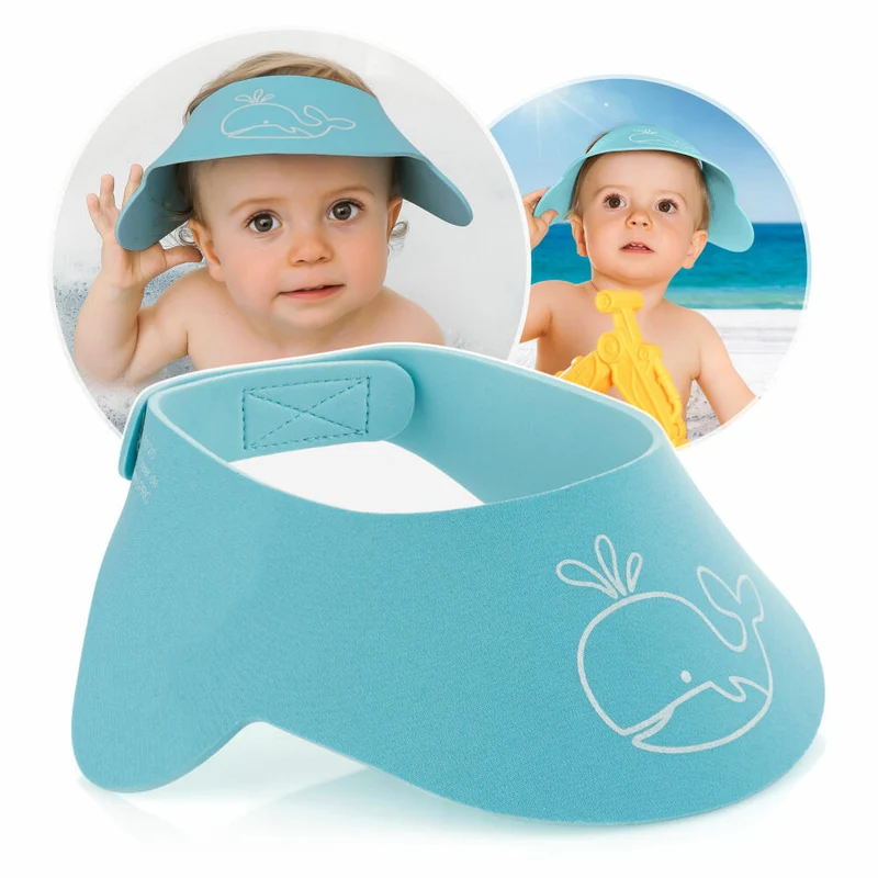 reer MyHappyBath Cap, Shampoo Schutz, Duschkappe, Duschhaube, Kinder, Augenschutz, Blau, 76043