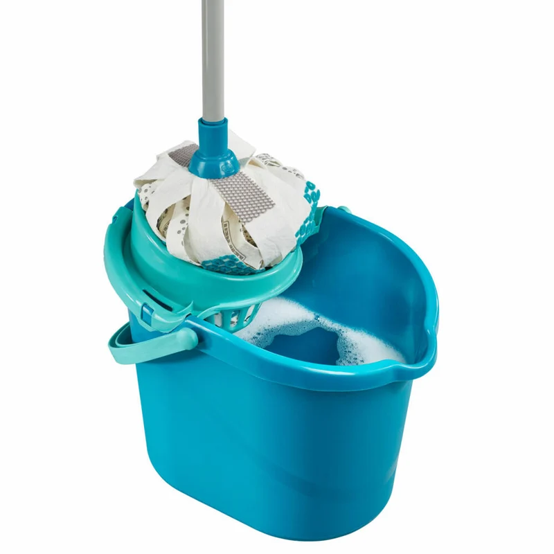Leifheit Set Power Mop 3in1, 4-tlg., Wischmop, Bodenwischer, Putzeimer, Wischset, 52110