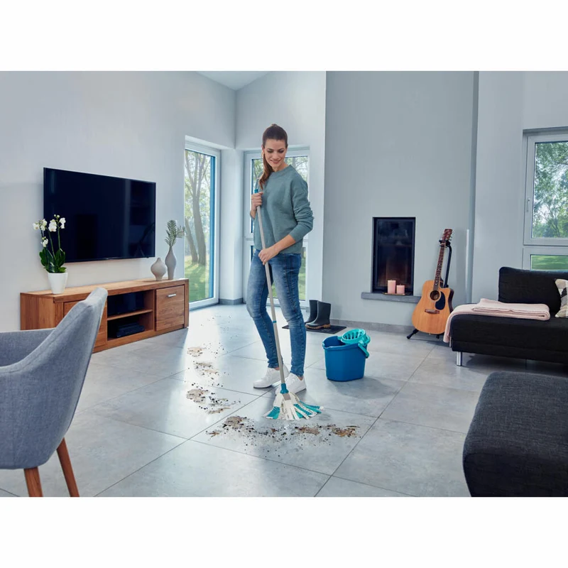 Leifheit Set Power Mop 3in1, 4-tlg., Wischmop, Bodenwischer, Putzeimer, Wischset, 52110