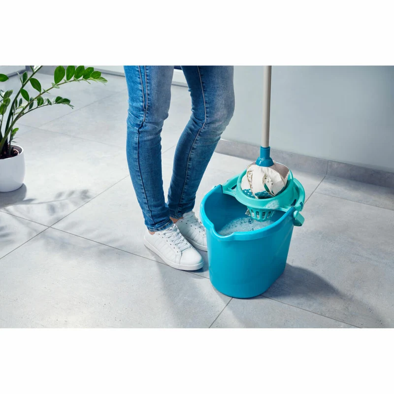 Leifheit Set Power Mop 3in1, 4-tlg., Wischmop, Bodenwischer, Putzeimer, Wischset, 52110