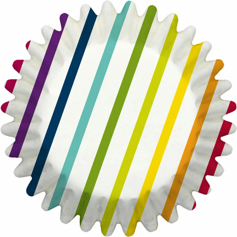 Birkmann Mini-Papierbackförmchen, 100 Stück, Backförmchen, Muffinbackform, Muffinform, Regenbogen, Ø 4.5 cm, 444782
