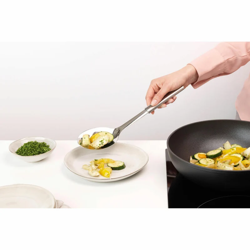 Brabantia Servierlöffel Profile, Gemüselöffel, Kochutensil, Stahl, Matt Steel, 32.5 cm, 250804
