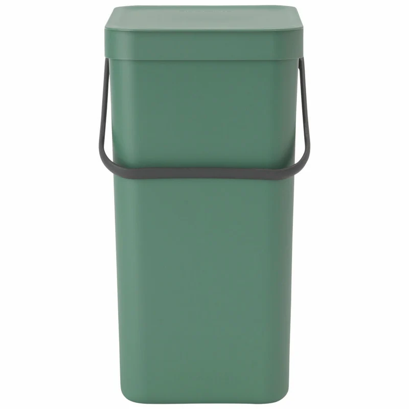 Brabantia Abfallbehälter Sort & Go, Abfalleimer, Mülleimer, Müllbehälter, Kunststoff, Fir Green, 16 L, 129827