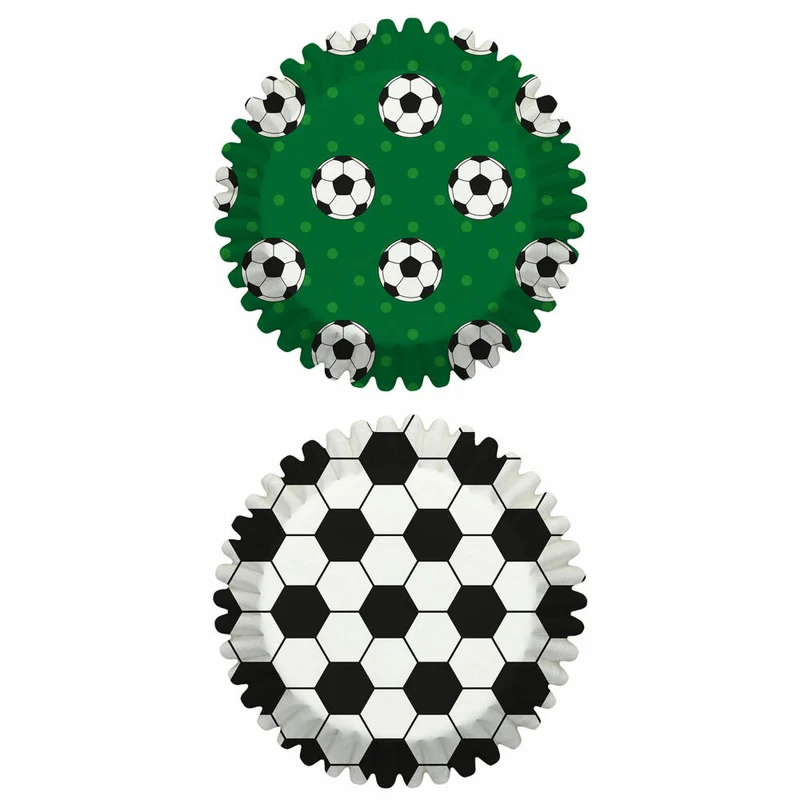 Birkmann Papierbackförmchen, 100 Stück, Backförmchen, Muffinbackform, Muffinform, Fussball, Ø 7 cm, 444867