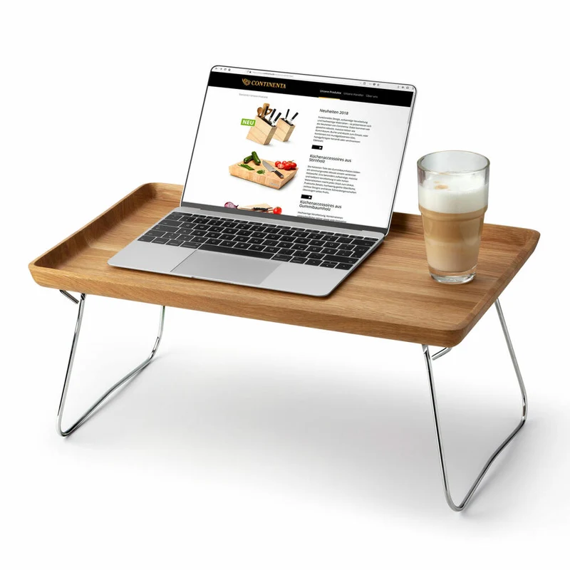 Continenta Bett-Tablett, Betttablett, Serviertablett, Frühstückstablett, Betttisch, Eichenholz, 53 x 32 cm, 4141
