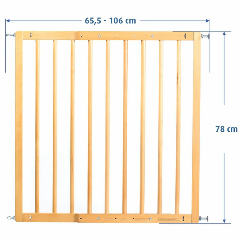 reer Basic Schraubgitter, Türgitter, Treppengitter, Treppenschutzgitter, Schutzgitter, Holz, 65.5 - 106 cm, 46977