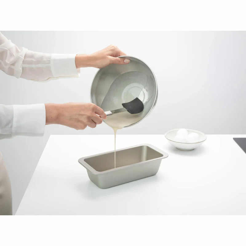 Brabantia Teigschaber Profile, Backspatel, Silikonspatel, Stahl / Silikon, Silber, 29 cm, 100390