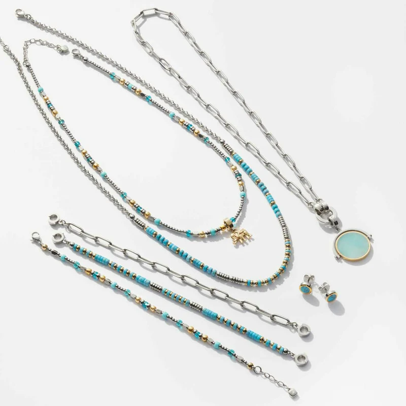 Leonardo Jewels Halskette Malina, Kette, Halsschmuck, Schmuck, Edelstahl, Türkis, 021749